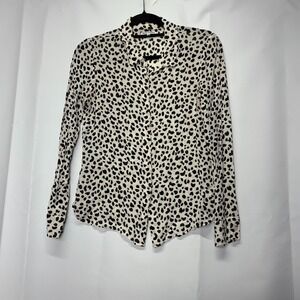 Reformation Cheetah Print Button Up Long Sleeve Shirt Women Size Small